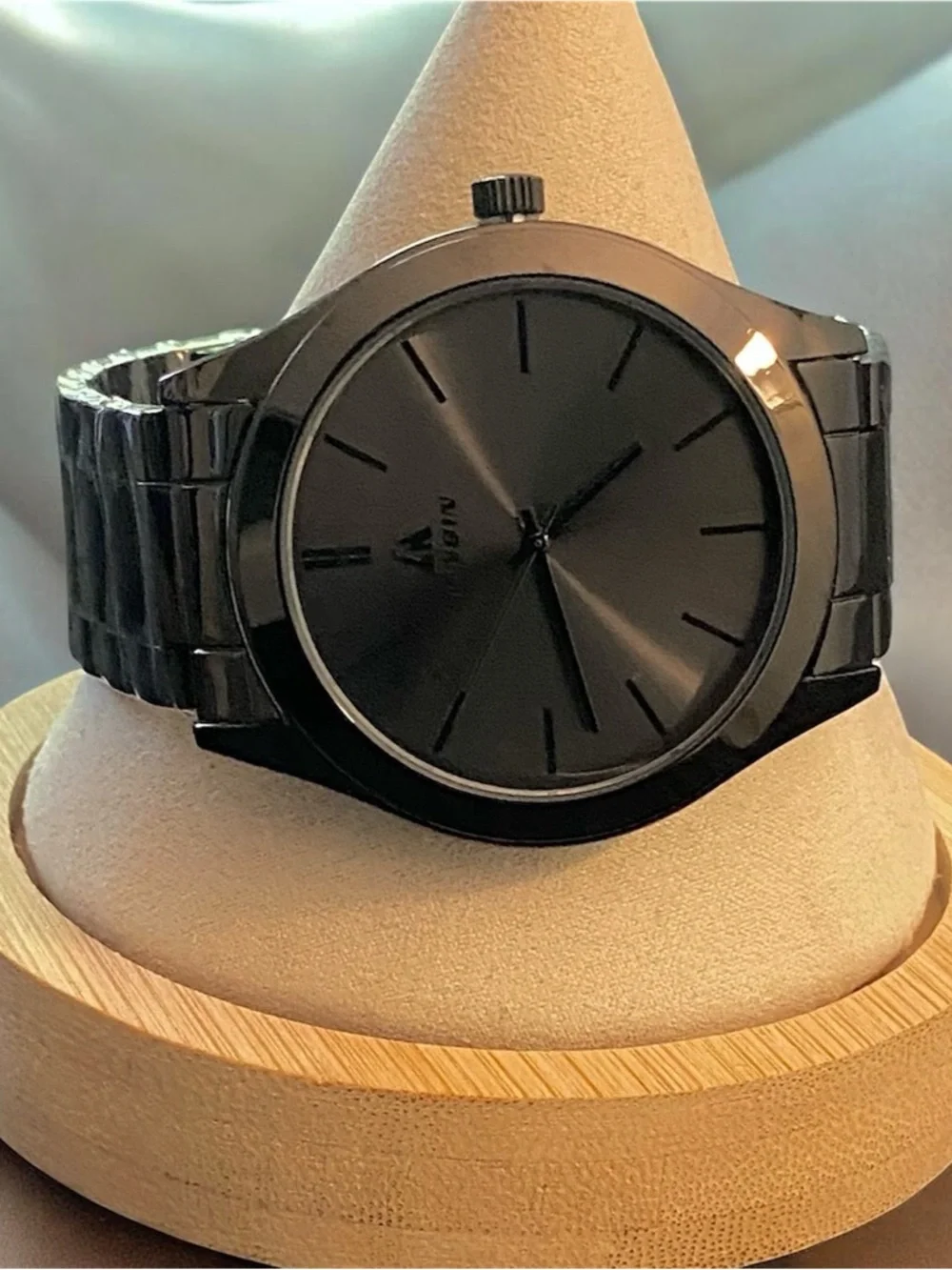 LENQIN Mens Waterproof Stainless Steel Luxury Watch - Black